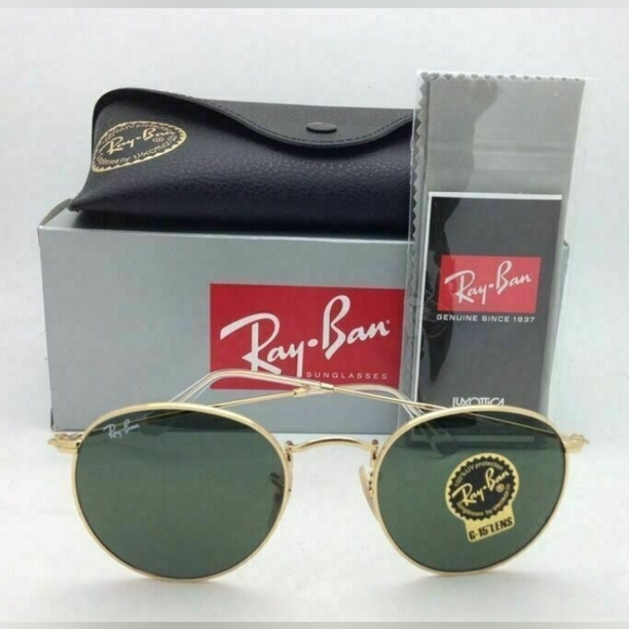 LIKE NEW RayBan Round Metal RB3447 Green G15 Lens Ray ban Sunglasses - Picture 11 of 16